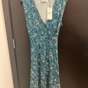 Leota Teal Floral Women's Dress NWT